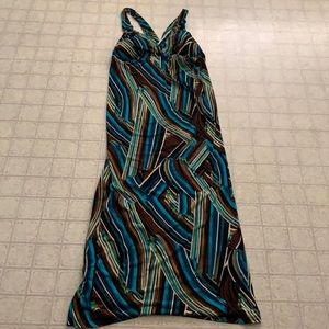 Long halter style dress with padded built in bra